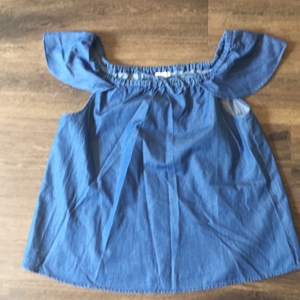 J.Crew Short Sleeve Denim Top Blue XS